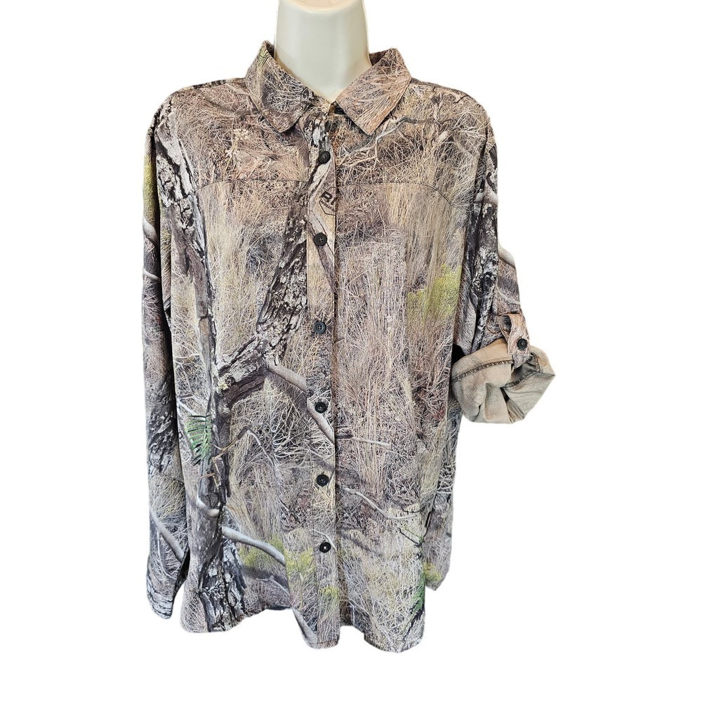 Women Magellan camo packable Vented roll tab sleeve hunting top XL